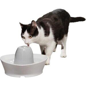 Ceramic Pet Fountain –for Cats and Small Dogs–60 Oz Water Capacity–Whisper-Quiet